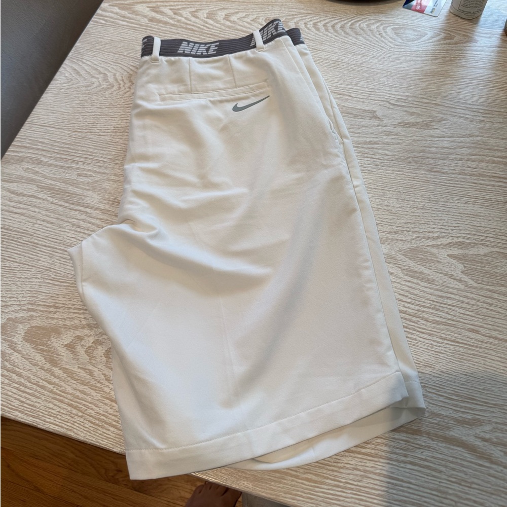Nike Dri Fit White Golfing Shorts